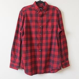 Chaps Men Plaid Brushed Flannel Long Sleeve Button Down Shirt Medium Classic Fit